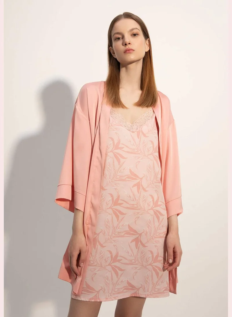 DeFacto Relax Fit Long Sleeves Belted Team Bride Dressing Gown