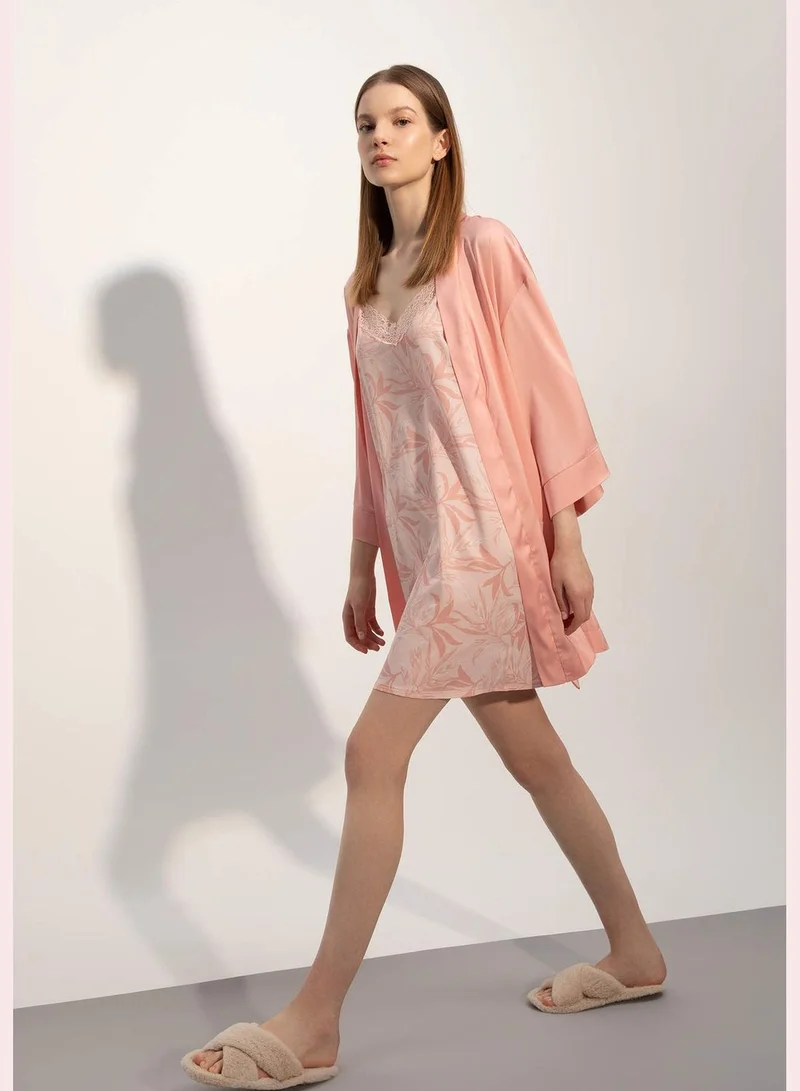 DeFacto Relax Fit Long Sleeves Belted Team Bride Dressing Gown