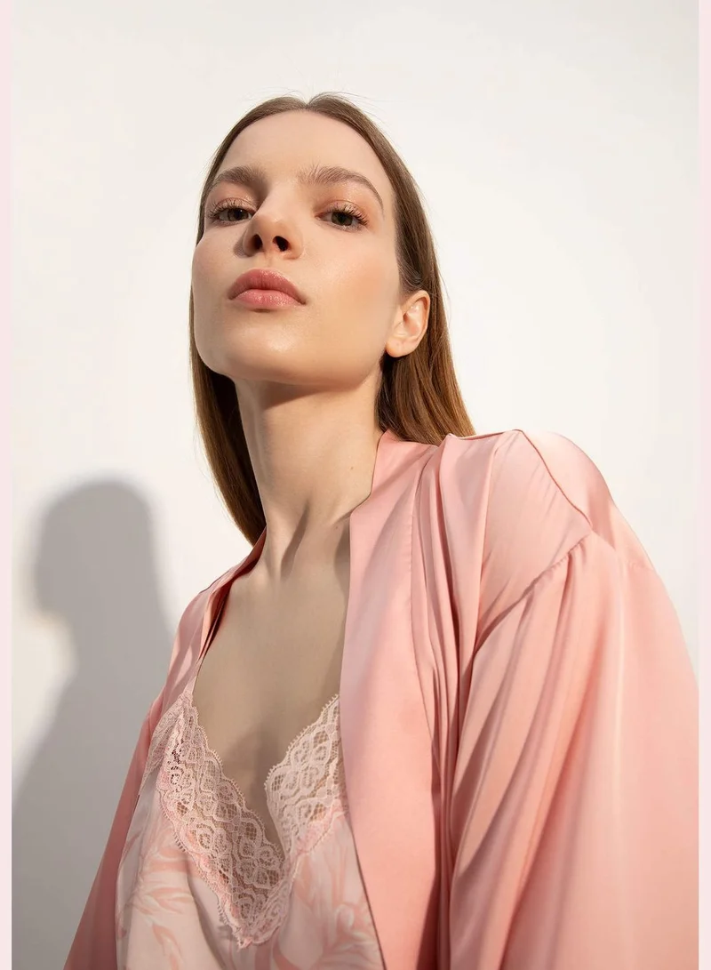 DeFacto Relax Fit Long Sleeves Belted Team Bride Dressing Gown