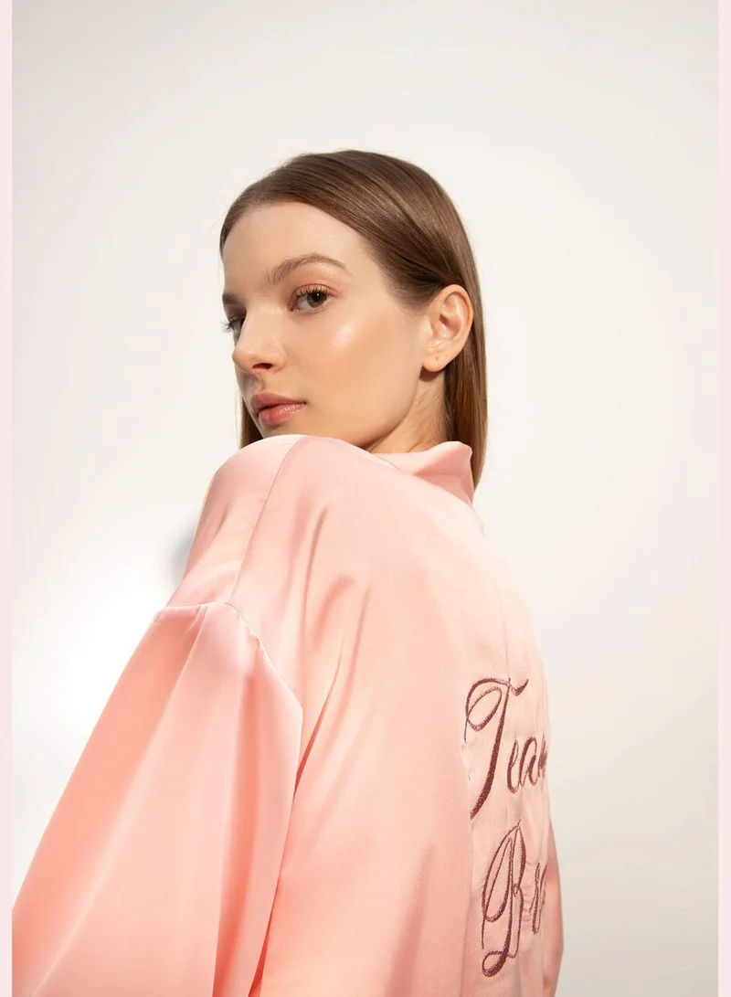 DeFacto Relax Fit Long Sleeves Belted Team Bride Dressing Gown
