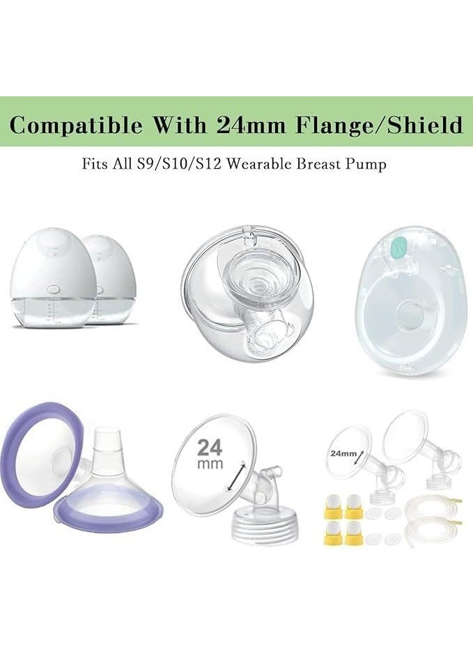 Breast Pump Flange Inserts, 5-Piece Set 13/15/17/19/21mm, Compatible with 24mm Shields for Momcozy S9/S10/S12, Equipped with nipple measuring tools - Image 4