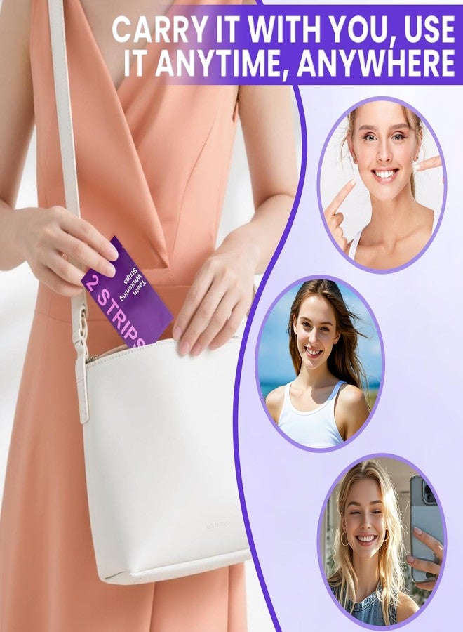 hadaclub 28 Strips Purple Teeth Whitening Strips Purple Whitening Strips, Portable Whitening Strips Purple, for Sensitive Tooth, Removes Yellow Stains & Bad Breath for Natural Shine - Image 4
