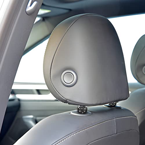 BELOMI 4 Pack Car Headrest Collars, Bling Car Head Rest Collars Rings Decor, Rhinestone Car Head Rest Collars, Diamond Interior Car Seat Accessory (Black) - Image 5