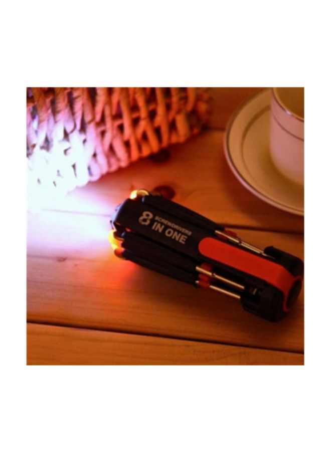 NIBEMINENT 8-In-1 Multi-Screwdrivers With Flashlight Black/Red  - Image 4