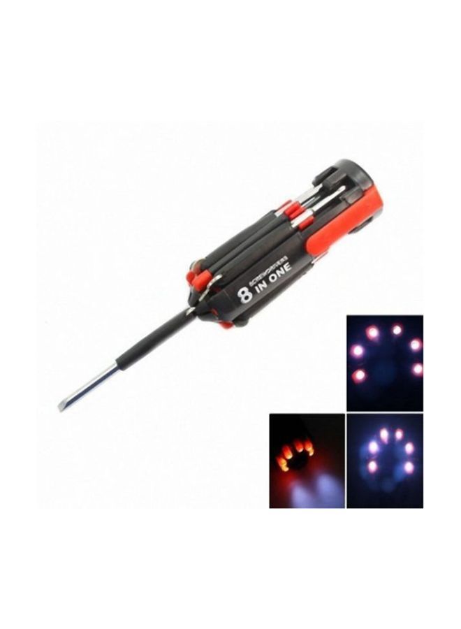 NIBEMINENT 8-In-1 Multi-Screwdrivers With Flashlight Black/Red  - Image 3