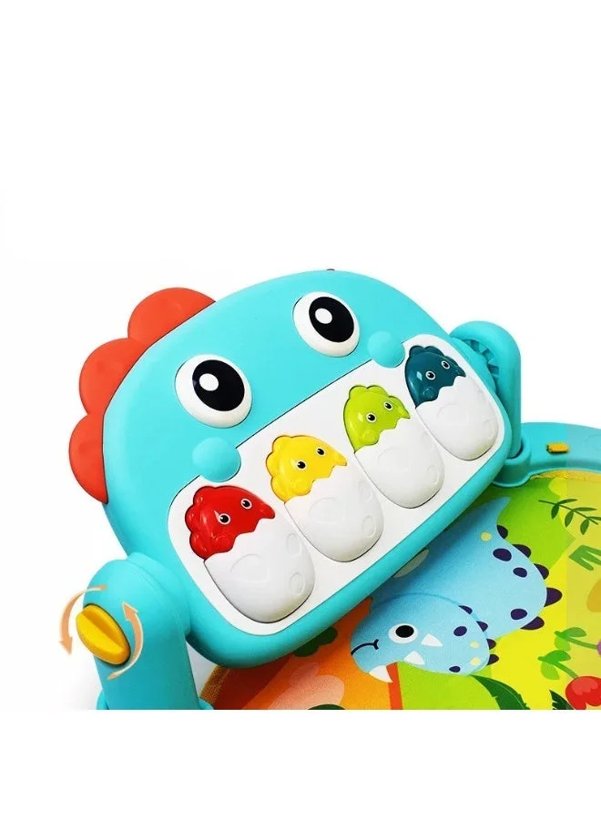 Kikibebe Kikibebe Dinosaur Pedal Piano with Music Mode – Cute Animal Pendants & Cartoon Forest Scene Pads – Blue
