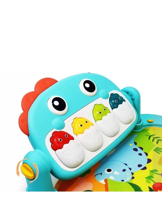 Kikibebe Dinosaur Pedal Piano with Music Mode – Cute Animal Pendants & Cartoon Forest Scene Pads – Blue - Image 2