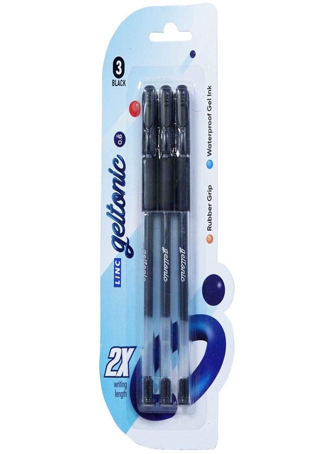 linc Geltonic Gel Pens in 3ct Card - Black ink - Image 1
