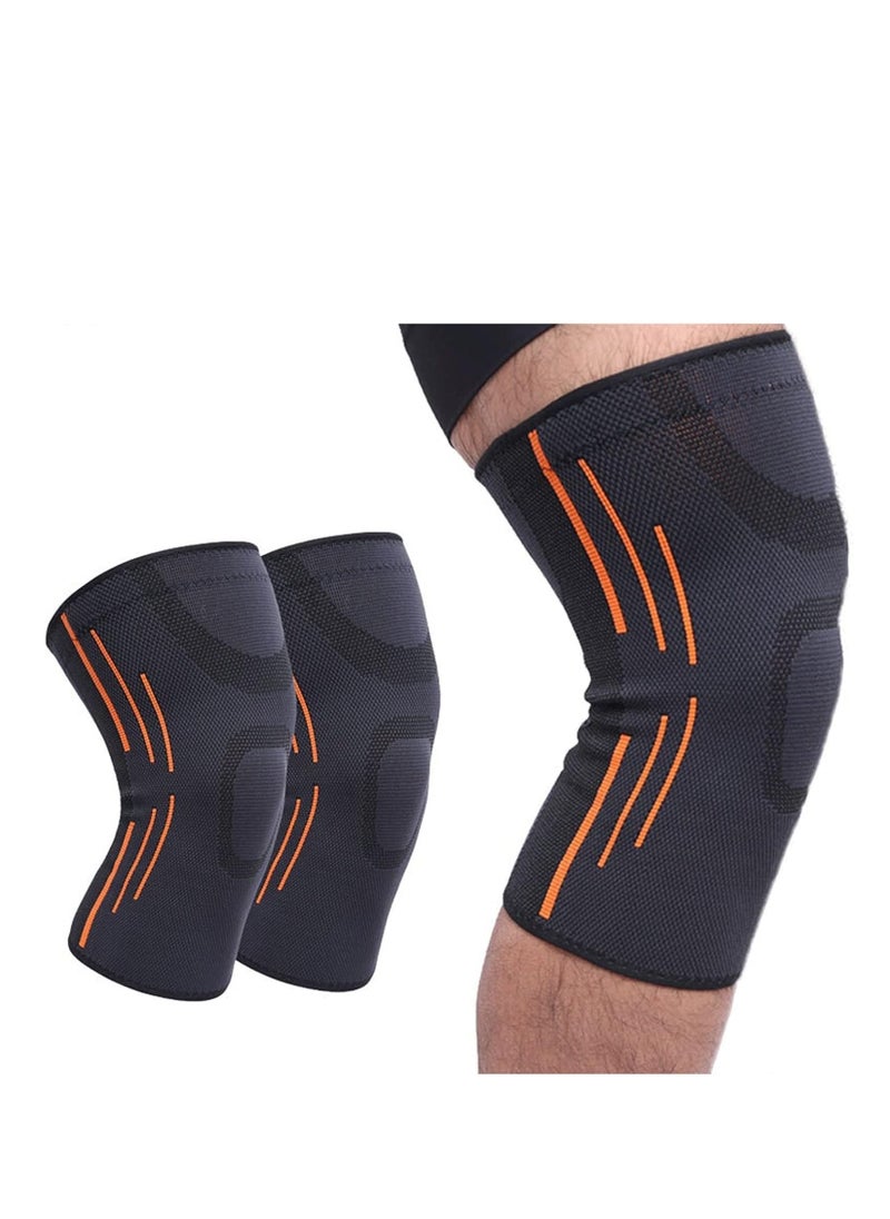 Plan A Sports Knee Brace with Elastic Compression and High Ventilation for Pain Relief, Arthritis, Ideal for Running, Weightlifting, Football, Ergonomic Design and Perfect Support During Exercise (1)  - Image 1