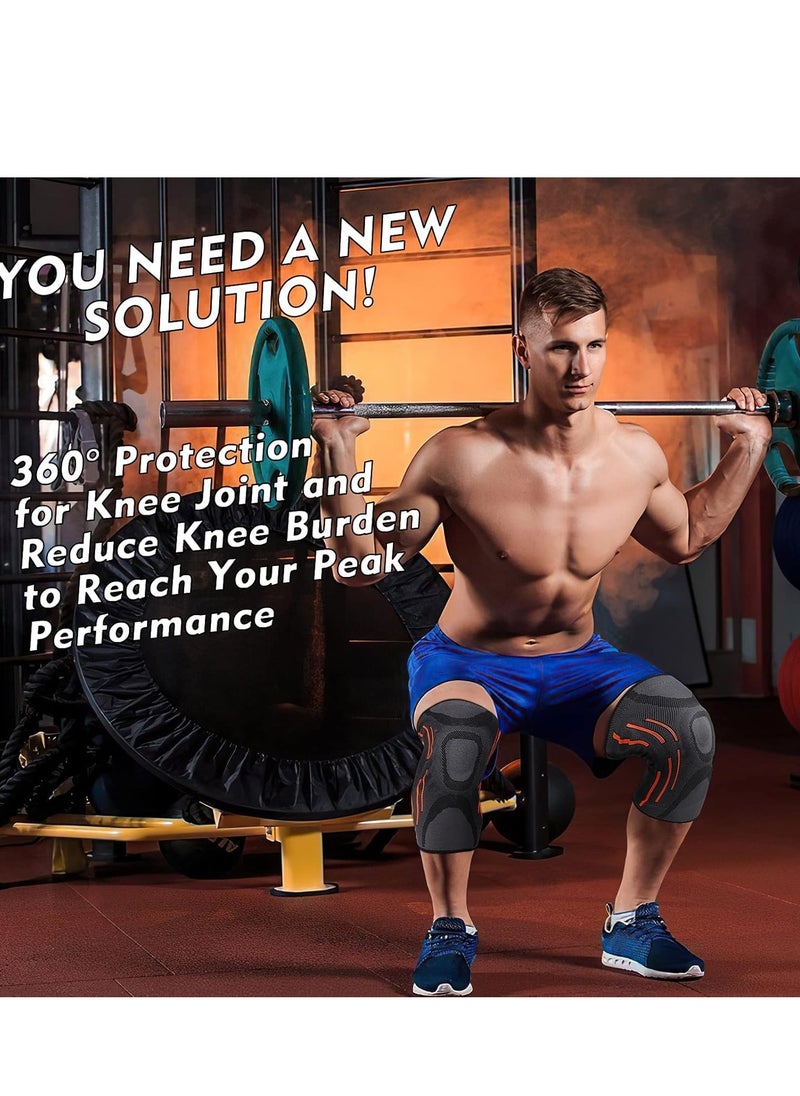Plan A Sports Knee Brace with Elastic Compression and High Ventilation for Pain Relief, Arthritis, Ideal for Running, Weightlifting, Football, Ergonomic Design and Perfect Support During Exercise (1)  - Image 2