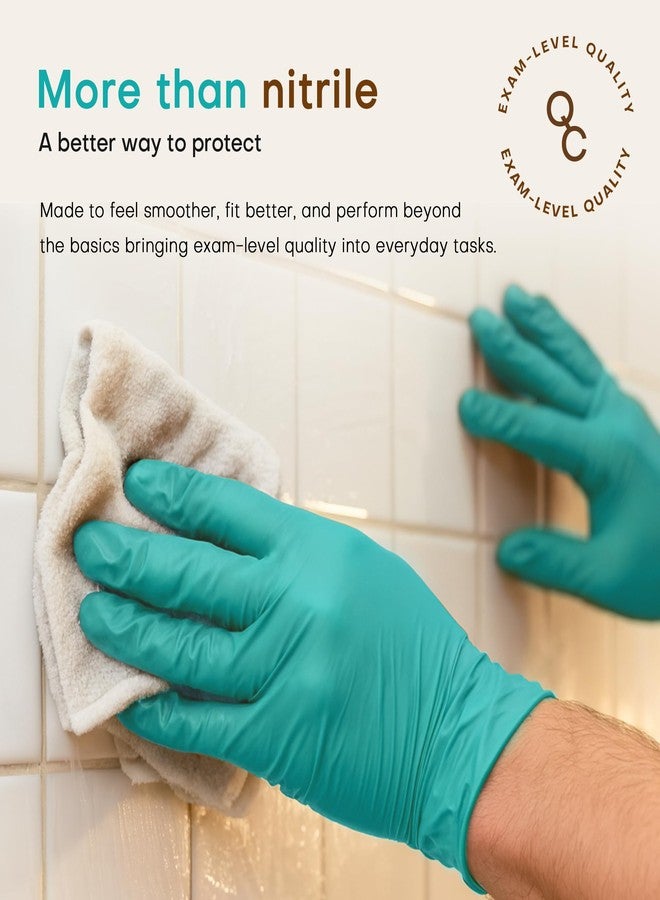 SUP Powder-Free Nitrile Gloves, 100 Count Food Safe Latex-Free Disposable Gloves for Medical Cooking Cleaning Food Prep, Teal (Medium) - Image 3