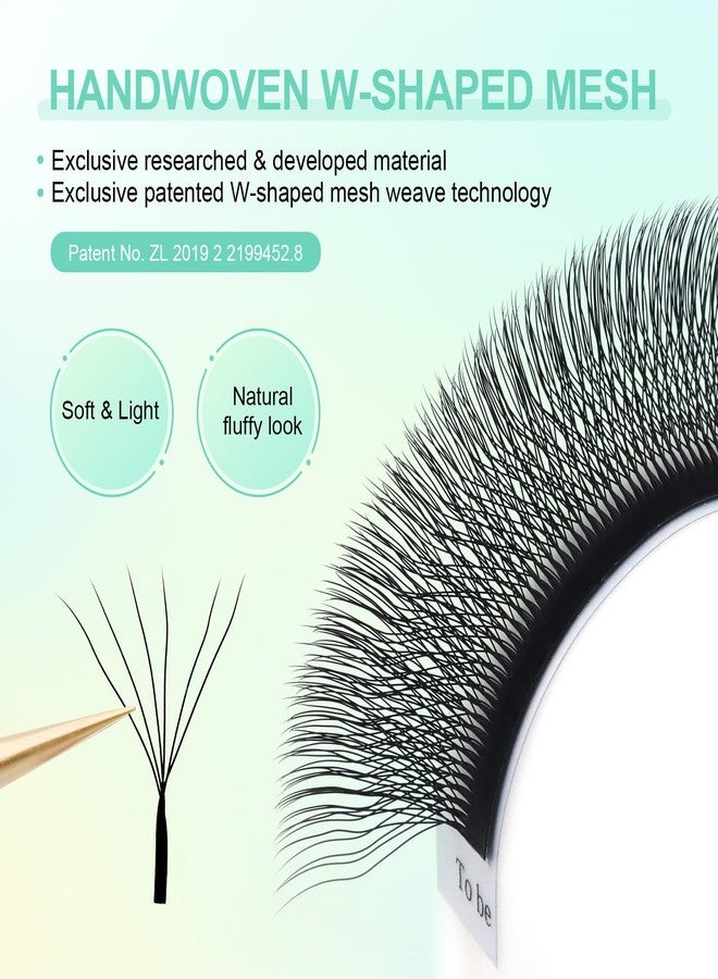 NAGARAKU 6D W Shape Eyelash Extension Supplies Natural Soft Volume 0.07mm D curl 8-15mm Mix Premade Fans Faux Mink Matte Black Cluster Easy Fanning False Lashes - Image 2