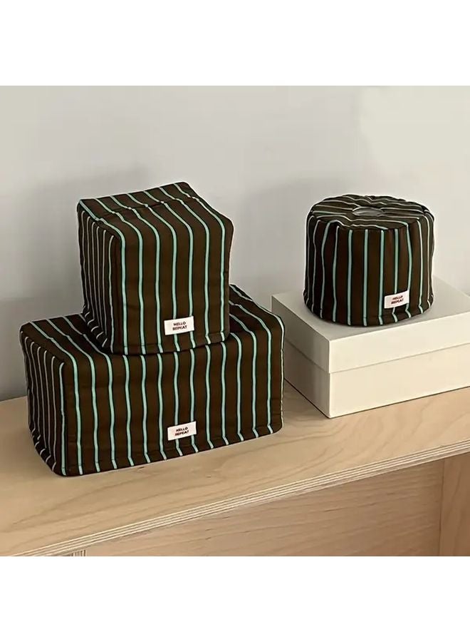 Modern Minimalist Round Tissue Box Holder Green Bathroom Kitchen Living Room Organizer - Image 3