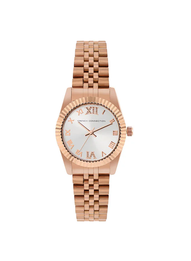 French Connection 34mm Women's Quartz Watch with Silver Dial