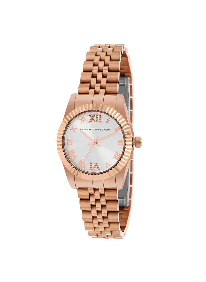 French Connection 34mm Women's Quartz Watch with Silver Dial