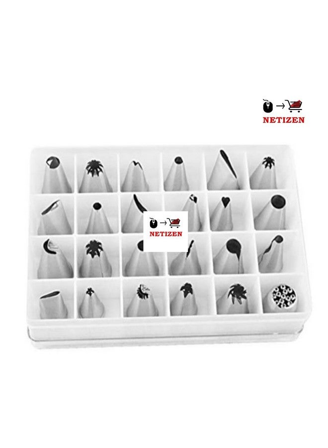 Netizen 24 pcs Stainless Steel Nozzles Set for Cake Decorating for Icing on cakes, cupcakes and pastry, cake nozzle set, nozzle set, cake making set, nozzle for cake etc - Image 5