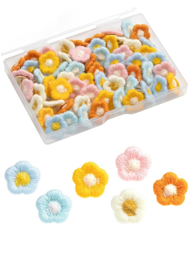 30 قطعة من دبابيس التثبيت المزخرفة على شكل زهور، دبابيس تثبيت مزخرفة على شكل زهور للوحات الفلين، مناسبة لجدران الصور، والجدران المميزة، والسبورات البيضاء، ولوحات الفلين، والخرائط، ولوحات الإعلانات، والمكاتب أو المنازل - Image 1