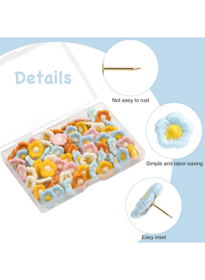 30 قطعة من دبابيس التثبيت المزخرفة على شكل زهور، دبابيس تثبيت مزخرفة على شكل زهور للوحات الفلين، مناسبة لجدران الصور، والجدران المميزة، والسبورات البيضاء، ولوحات الفلين، والخرائط، ولوحات الإعلانات، والمكاتب أو المنازل - Image 3