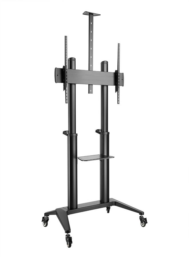 Skill Tech SH 1900 120 Ultra Modern Mobile TV Cart for 70–120 Inch Screens, VESA 1000x600mm, Max Load 140kg – Heavy Duty Rolling TV Stand with Adjustable Height  Black  - Image 1