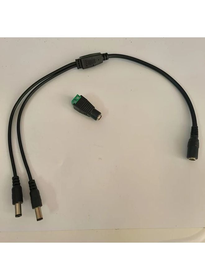 1TO2 Cable DC Female Dual Camera Power Splitter Security Surveillance Adapter - Image 1