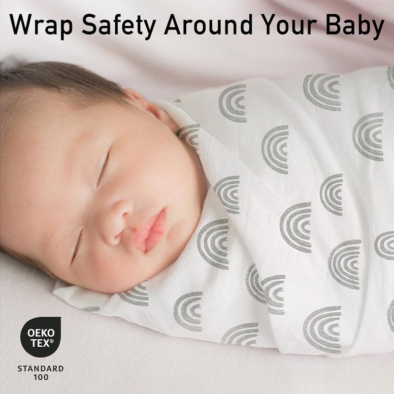 3 Pack Muslin Swaddle Blankets - Soft and Breathable Infant Receiving Blankets with Star Design - Image 2
