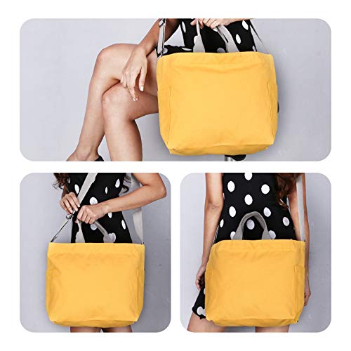 Sangra Women's Canvas Tote Handbag - Casual Shoulder & Crossbody Work Sling Bag (Golden Yellow) - Image 2