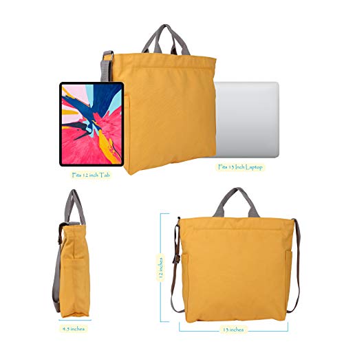 Sangra Women's Canvas Tote Handbag - Casual Shoulder & Crossbody Work Sling Bag (Golden Yellow) - Image 4