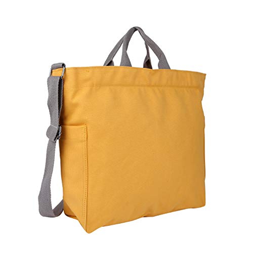 Sangra Women's Canvas Tote Handbag - Casual Shoulder & Crossbody Work Sling Bag (Golden Yellow) - Image 1