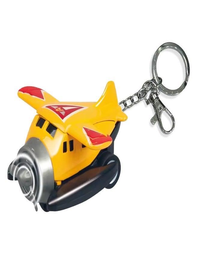 AUGEN Push & Go Metal Toy Car Bike Scooter Plane with Key Hook Keychain Showpice for Kids & Adults (Plane|Yellow) - Image 1