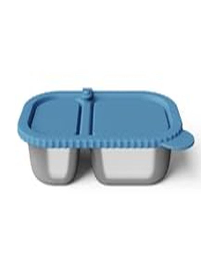SADMAX Stainless Steel Lunch Box with Silicone Lid | 2 Compartment Leakproof Meal Prep Container | Reusable Food Storage Box for Office, School, Travel & Picnic | Eco-Friendly Bento Box - Image 1