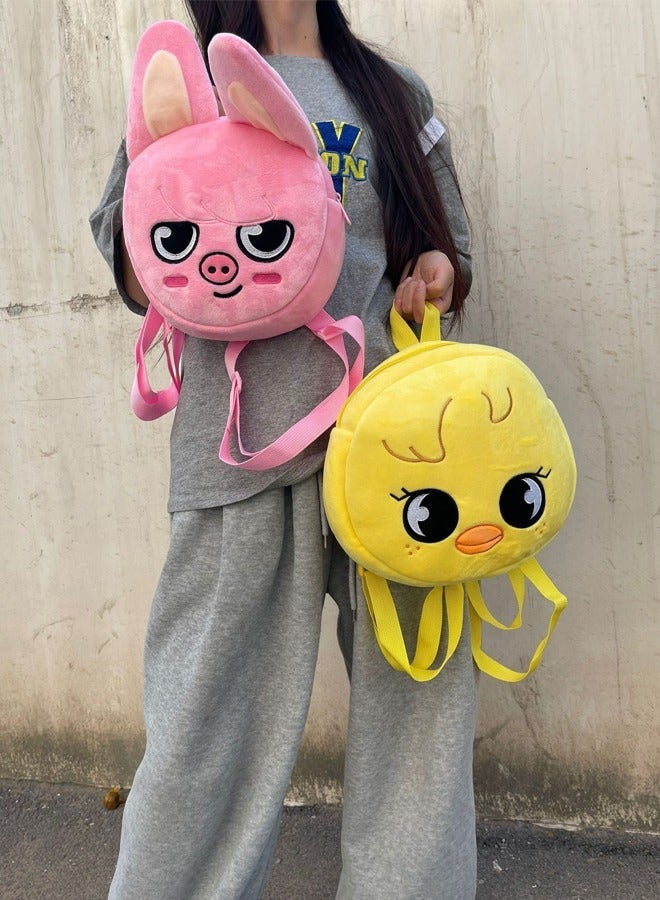 NIBEMINENT Straykids SKZOO Mini Cute Plush Backpack Schoolbag - Dwaekki  - Image 3