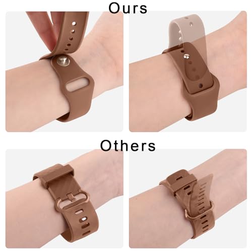 Tobfit Straps for Amazfit Bip/Bip 3/Bip 3 Pro/Bip/Bip U/Bip U Pro Watch Strap, 20mm Silicone Breathable Replacement Strap for Amazfit GTR 42mm/ GTS 2 Mini/2/2e/3/4/4 Mini - Brown - Image 5