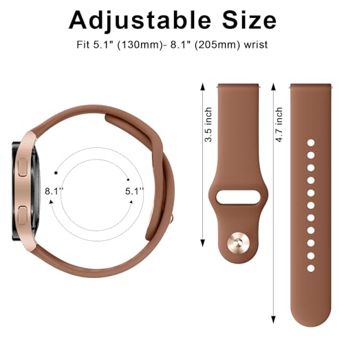 Tobfit Straps for Amazfit Bip/Bip 3/Bip 3 Pro/Bip/Bip U/Bip U Pro Watch Strap, 20mm Silicone Breathable Replacement Strap for Amazfit GTR 42mm/ GTS 2 Mini/2/2e/3/4/4 Mini - Brown - Image 3