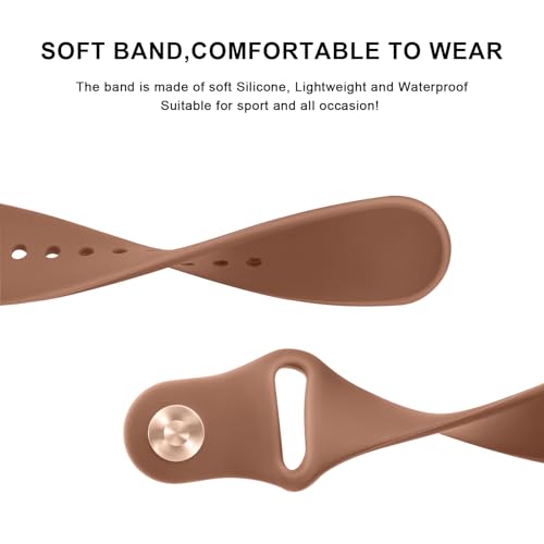 Tobfit Straps for Amazfit Bip/Bip 3/Bip 3 Pro/Bip/Bip U/Bip U Pro Watch Strap, 20mm Silicone Breathable Replacement Strap for Amazfit GTR 42mm/ GTS 2 Mini/2/2e/3/4/4 Mini - Brown - Image 2