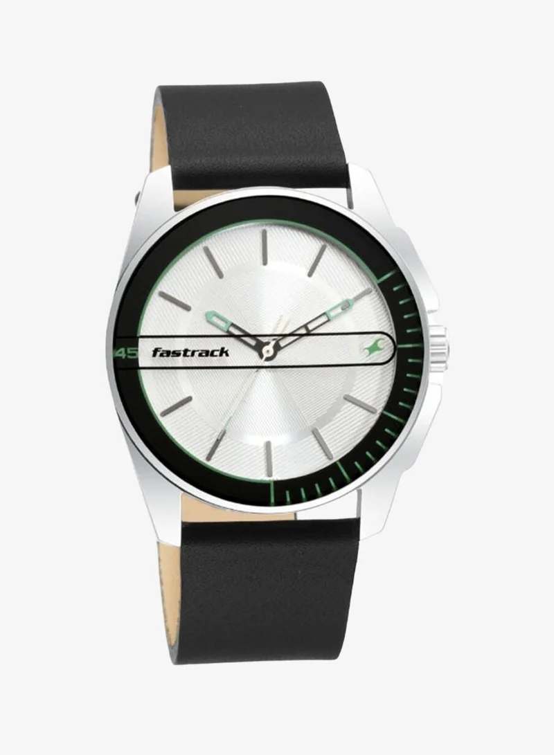 fastrack Men's Leather Analog Watch 3089SL15 - 41 mm
