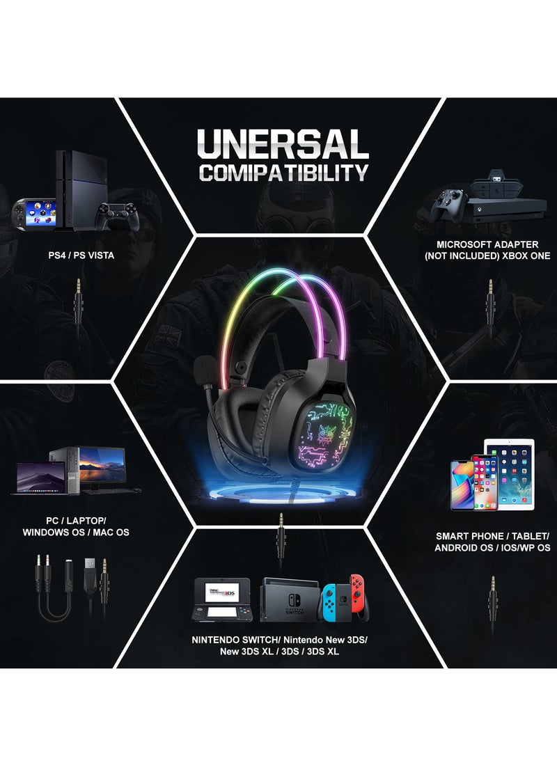 onikuma - X22 Wired Gaming Headset Noise Reduction With Microphone for PC PS3 PS4 Switch Mobile Xbox - Image 1