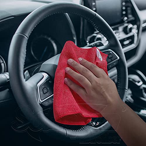 SOFTSPUN Microfiber Small Wipes 20x30 Cms, 15 Piece Towel Set, 340 GSM Red! Multi-Purpose Super Soft Absorbent Cleaning Towels, Cleans & Polishes Everything in Your Home, Kitchen & Office. - Image 2