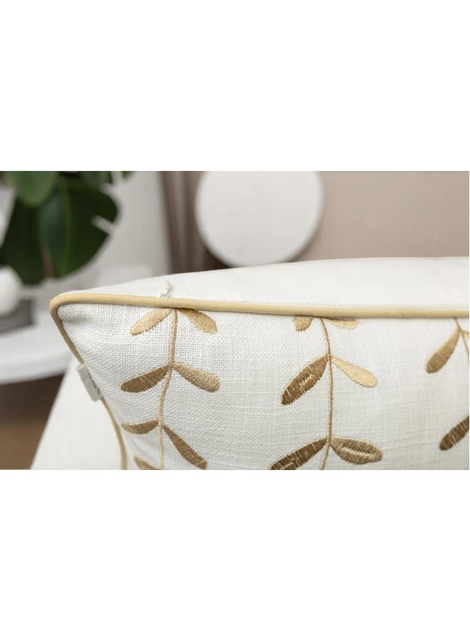 VAGMINE Embroidered Linen Square Decorative Accent Throw Pillow Cover - for Master Bedroom, New Home, Anniversary, Farmhouse, Couch, Sofa - Lollipop-Ivory, 20x20 Inches - Image 5