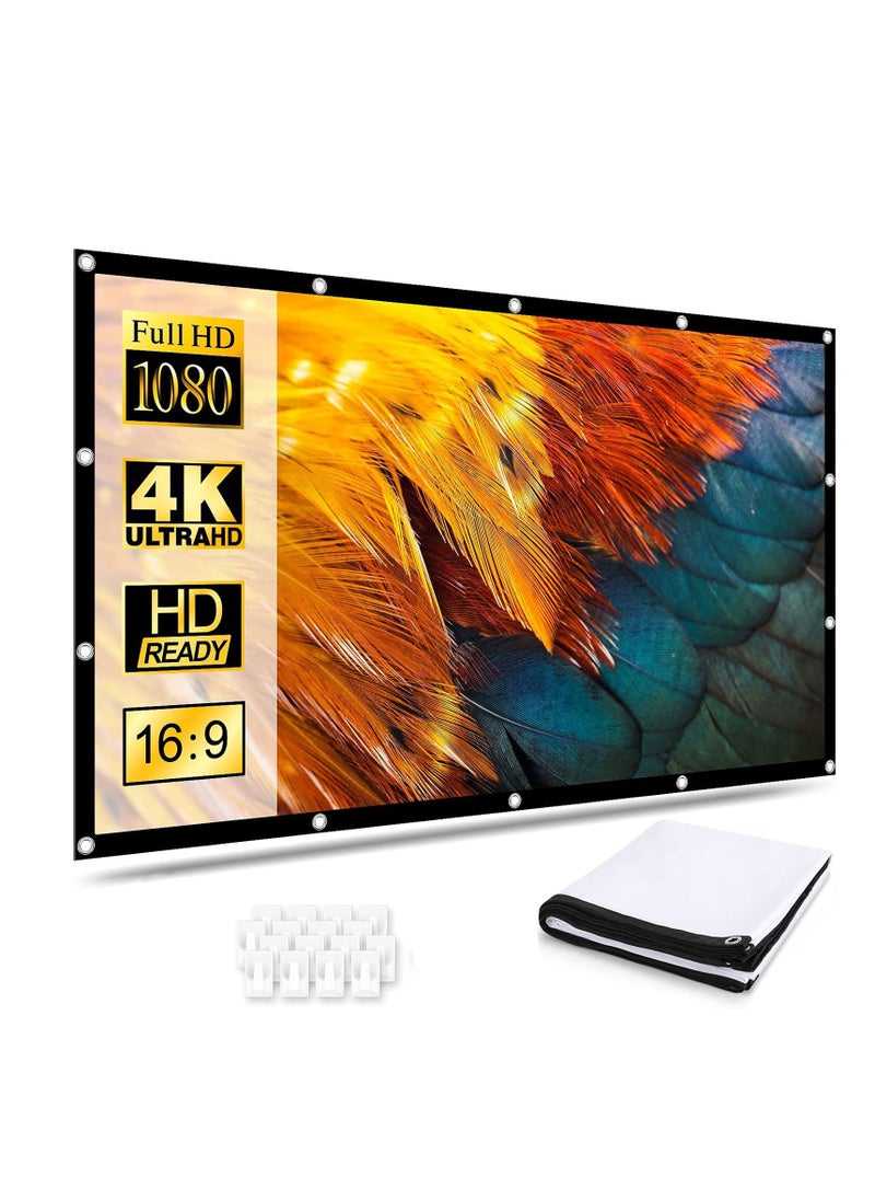 Adando Adando Projector Screen Portable Projector Screen with 16:9 HD 4K Screen Foldable Projector Screen Anti-Crease Projector Screen 100 inches with Carry Bag for School/Home/Theatre/Cinema/Office  - Image 1
