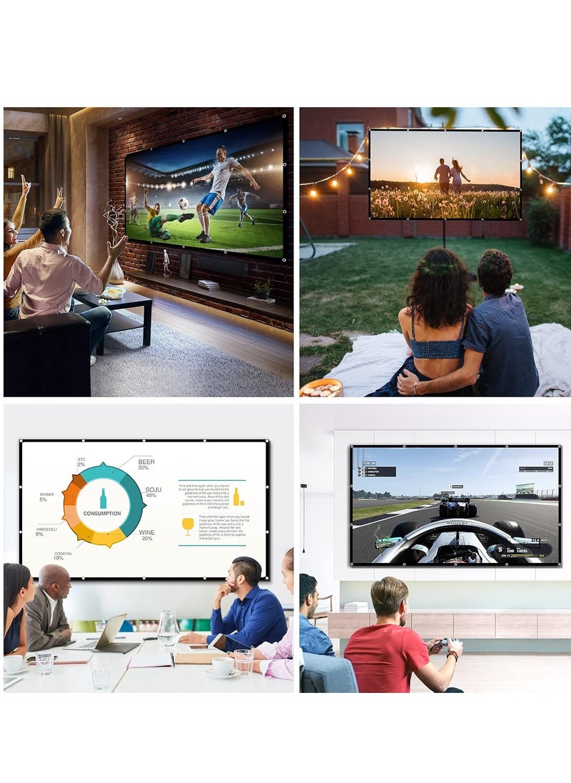 Adando Adando Projector Screen Portable Projector Screen with 16:9 HD 4K Screen Foldable Projector Screen Anti-Crease Projector Screen 100 inches with Carry Bag for School/Home/Theatre/Cinema/Office  - Image 5