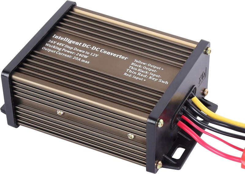 Pro Chaser DC-DC Golf Carts RVs 48V 36V Volt Voltage to 12V Step Down Voltage Reducer Regulator for Headlights Taillights Solar Panels Radios (20A 240W) - Image 1