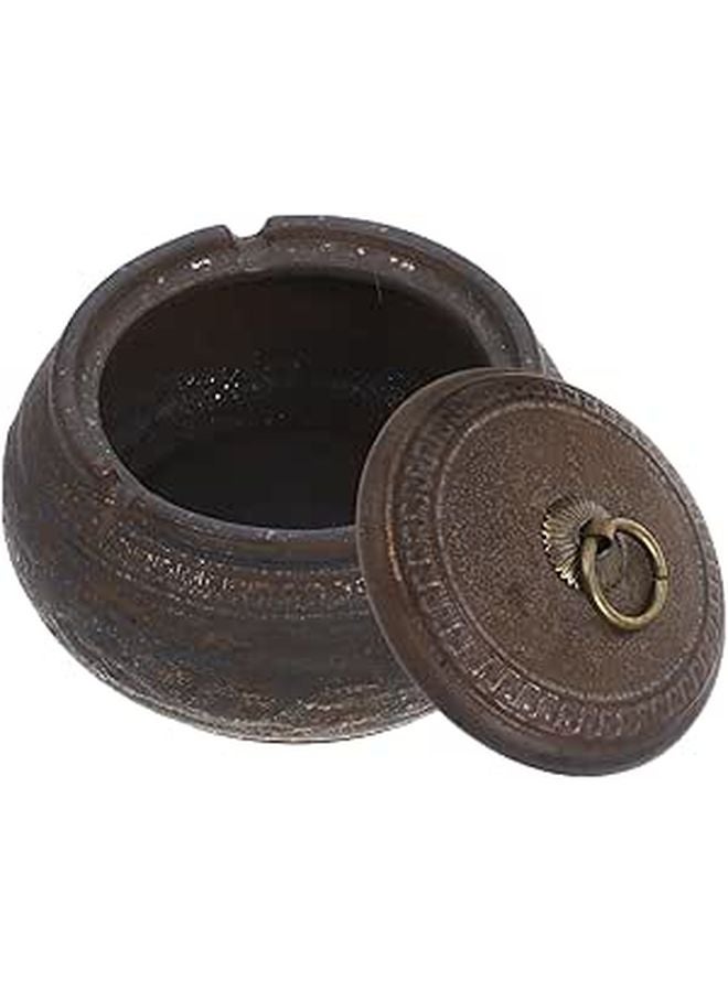 Vintage Ceramic Ash Holder Lid Container For Desktop Home Office Decor - Image 1