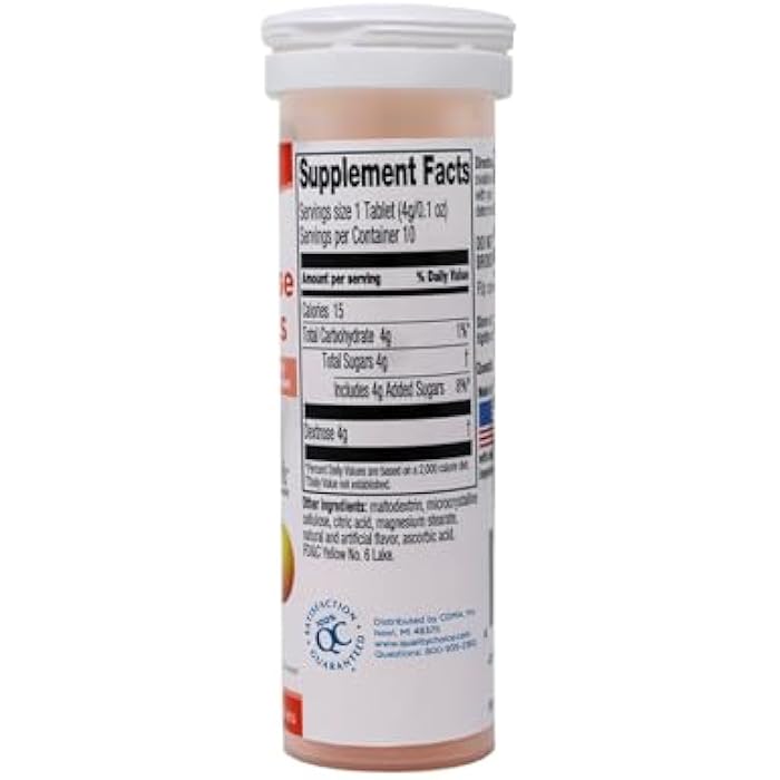 Quality Choice Fast Acting Glucose Tablets Orange Flavor Blood Sugar Treatment, 10 Count - Pack of 6 - Image 3