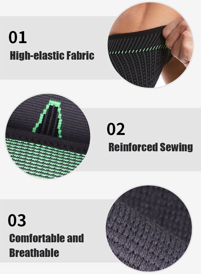 Hanayo 2 Pcs Elbow Brace High-elastic Fabric Elbow Strap Breathable Elbow Brace Arm Sleeve for Outdoor Running Basketball Cycling Fitness(Black+Grey,XL) - Image 5