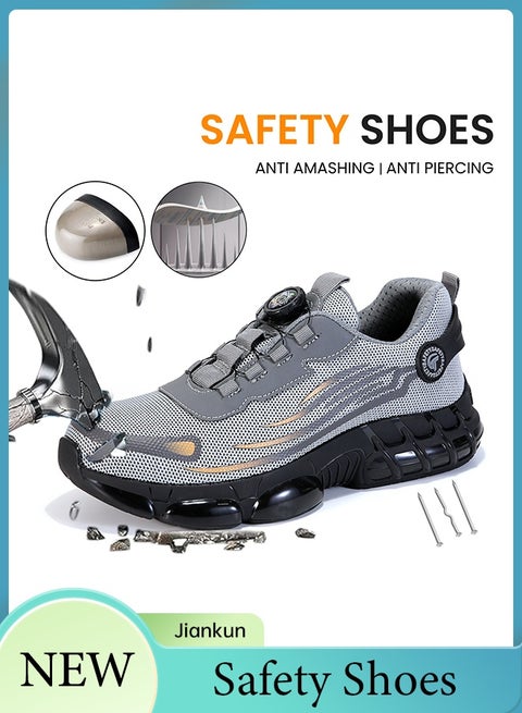 Steel Toe Shoes for Men Lightweight Safety Shoes Comfortable Puncture Proof Slip On Indestructible Work Shoes and Fashion Sneakers.