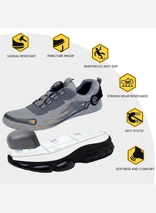 JIANKUN Steel Toe Shoes for Men Lightweight Safety Shoes Comfortable Puncture Proof Slip On Indestructible Work Shoes and Fashion Sneakers. - Image 3