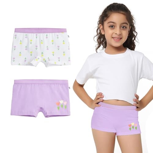 YouGotPlanB Cotton Trunks for Girls | Ages 4-16 | Stretchable Trunks for Kids | Snug-Fit | Perfect for Active Girls - Image 1