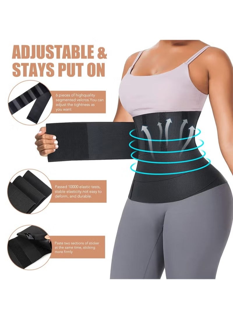 Waist Trainer, Women'S Wrapped Abdominal Exercise Belt, Slimming Thin Shaping Belt Adjustable Fat Burning Girdle (Black) - Image 3