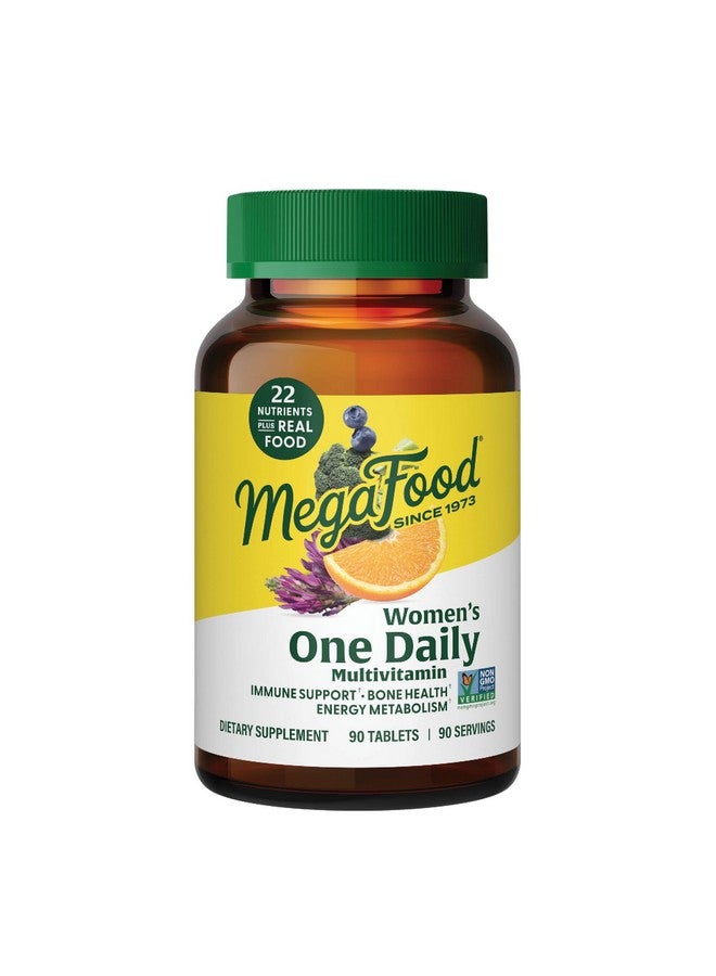 MegaFood Womens Multivitamin One Daily - Multivitamin for Women - Vitamin C, Vitamin D, Iron & B Vitamins - Bone, Energy Metabolism & Immune Support - Vegetarian, GlutenFree - 90 Tablets, 90 Servings - Image 1