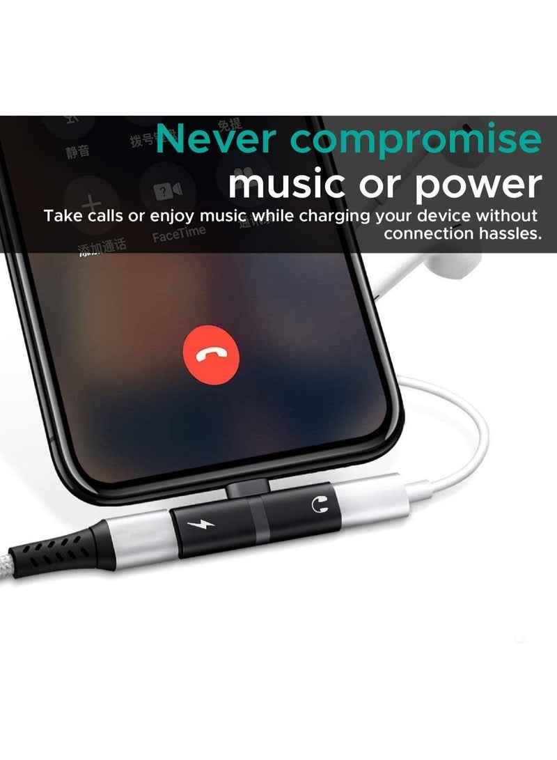 Promat 2-in-1 Audio & Charging Adaptor with Lightning Connector – Dual Port Splitter for Simultaneous Fast Charging & Music, Supports Call & Remote Control, Compact iOS Adapter for iPhone & iPad, Plug & Play  - Image 3